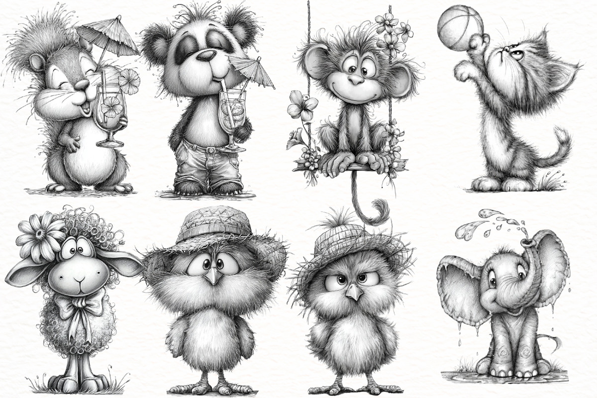 Whimsical summer Animals clipart, an Illustration by Designworld (Photo 3 of 8)