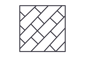 parquet vector line icon, sign, illustration on background, editable strokes