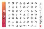 Fighting Line Icons Set, an Outline Icon by Voysla's Shop (Thumbnail 2 of 4)