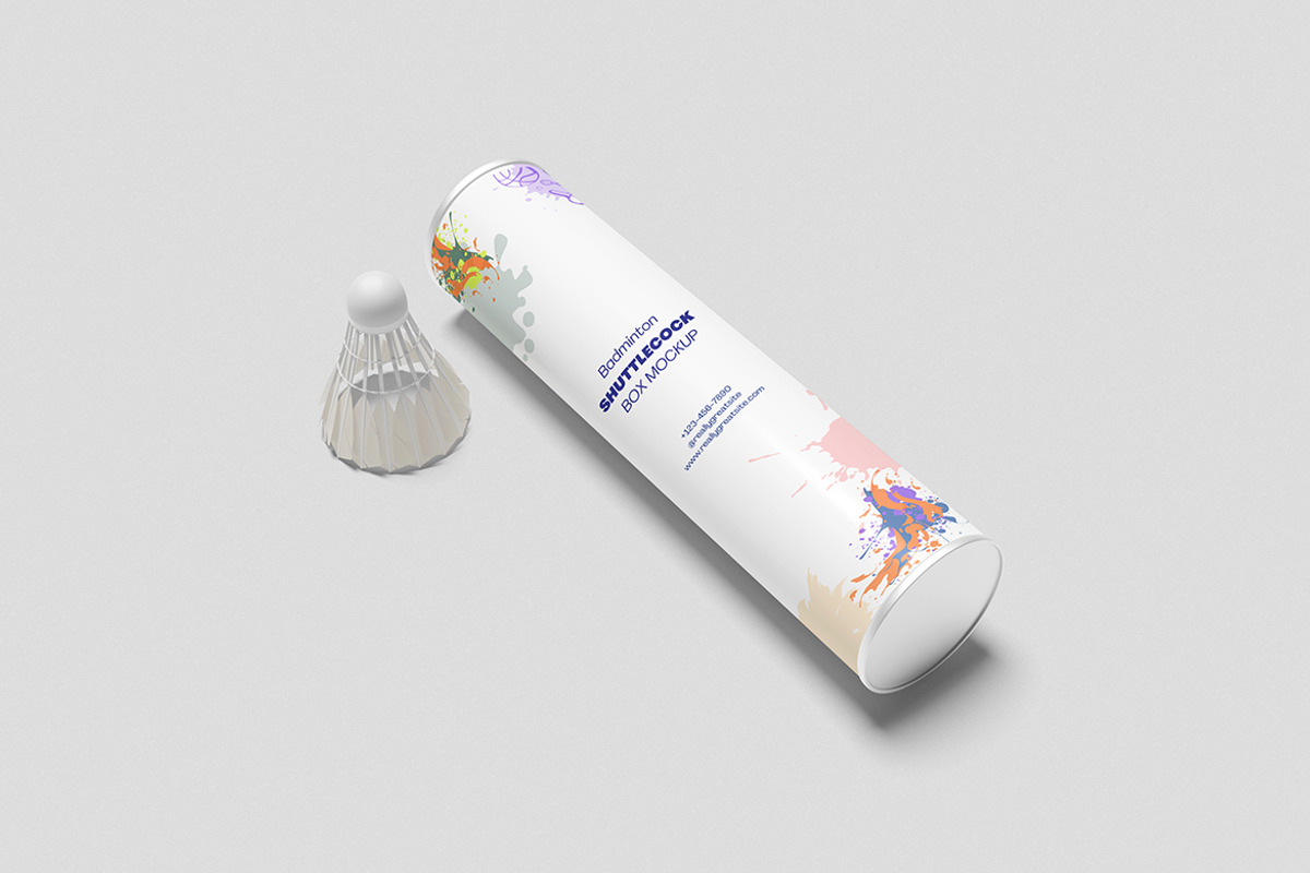 Badminton Shuttlecock Box Mockup, an Advertising Mockup by swsi-studio (Photo 5 of 6)