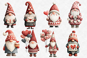 Whimsical Valentine's Gnome Clipar, an Illustration by Designworld (Thumbnail 2 of 3)