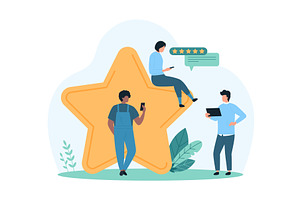 Satisfaction survey positive design, a Person Illustration by Flashvector