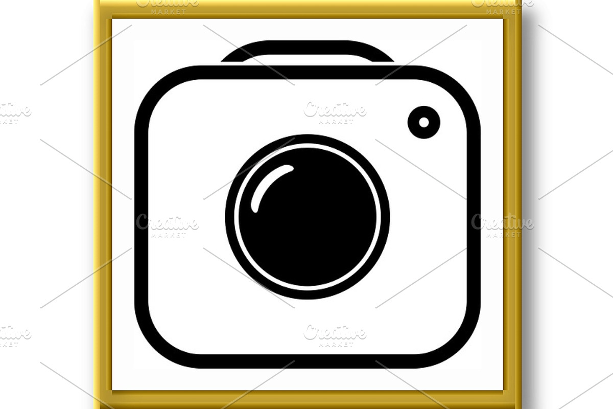 Camera icon. Black graphic symbol, an Object Graphic by RODINA (Photo 2 of 3)