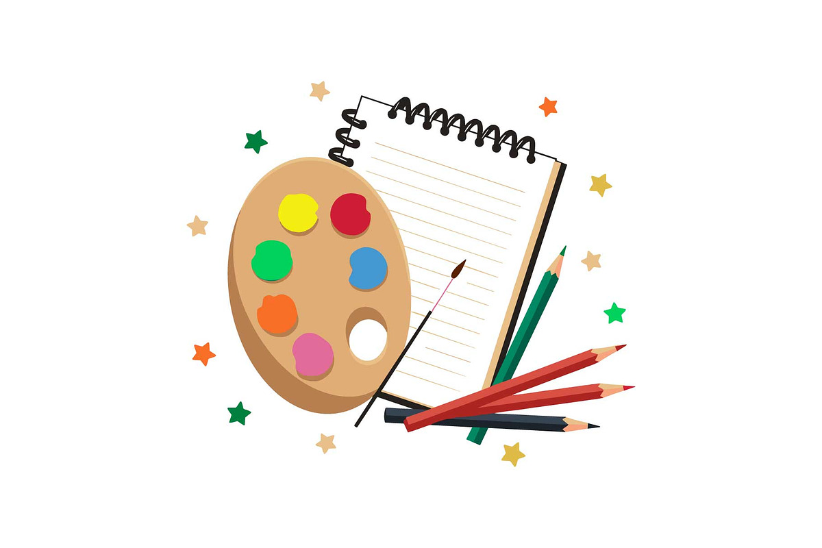 Globe & Art Tools Clipart Set, an Object Graphic by yasushie (Photo 6 of 16)