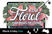 120 Floral Procreate Stamp Brushes, a Brush Add-On by Riveros Illustration (Thumbnail 13 of 13)