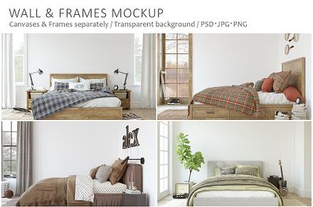 TEENAGER's ROOM Wall&Frame Mockup, a Poster Template by MyHomeMockups