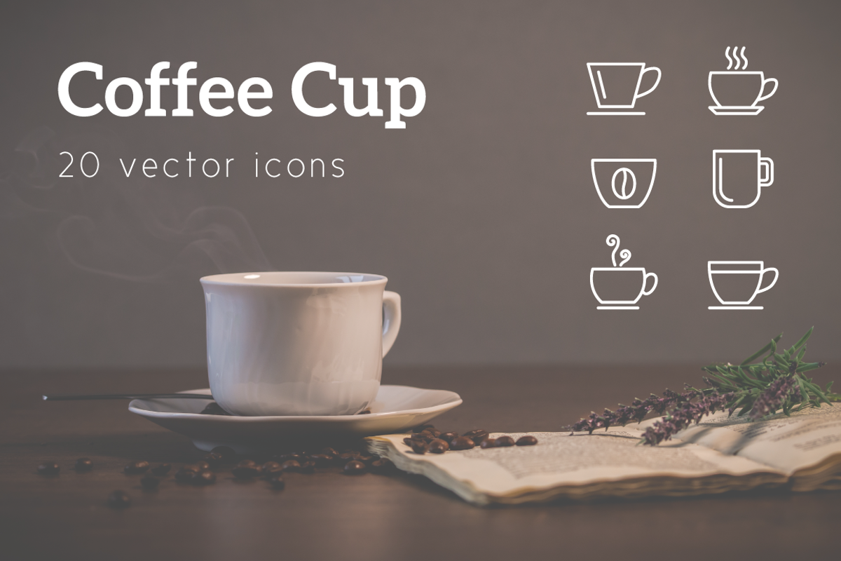 COFFEE CUP - vector line icons, an Outline Icon by marusdesign (Photo 1 of 2)