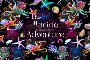 Marine Adventure - seamless pattern