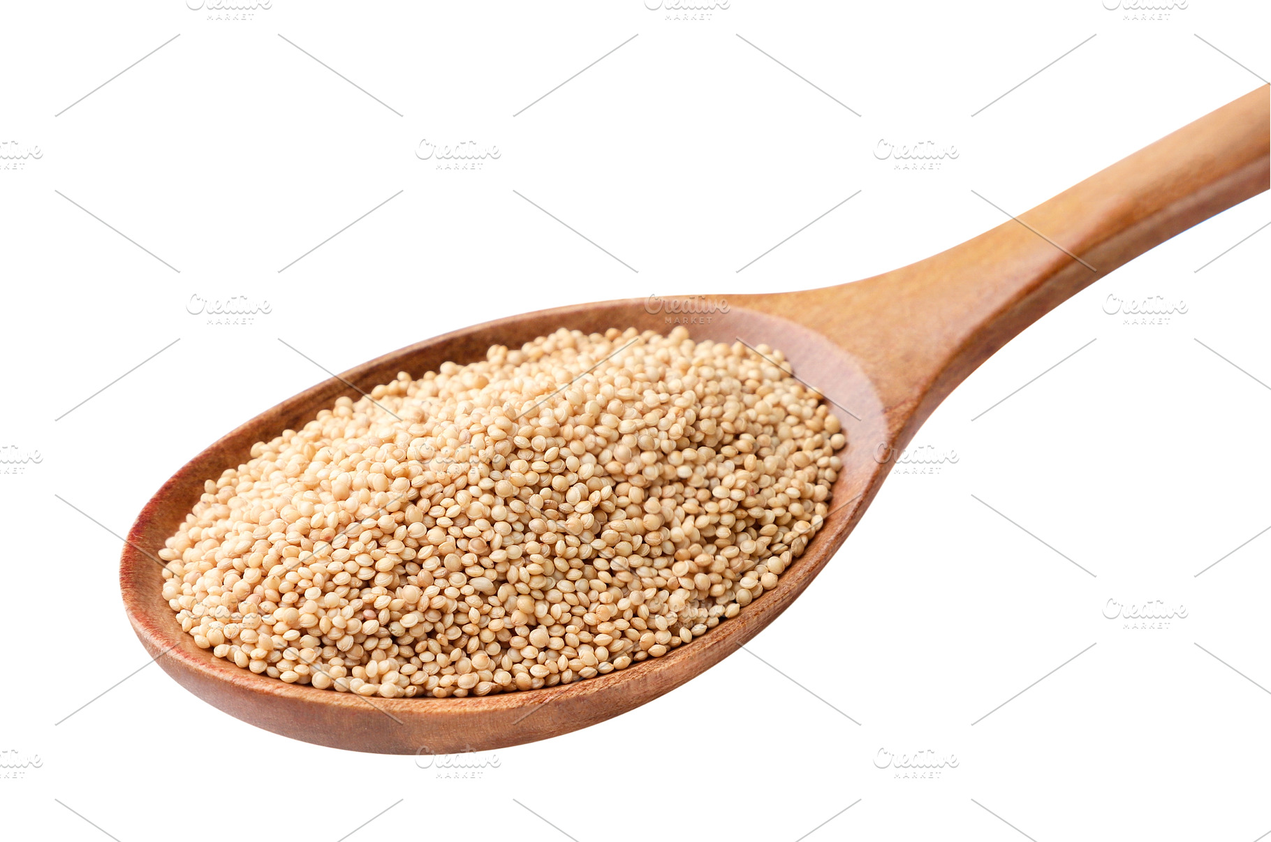 Amaranth seeds in a wooden spoon, a Food & Drink Photo by innakreativ