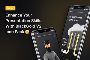 BlackGoldV2Premium 3D Icon For Tech