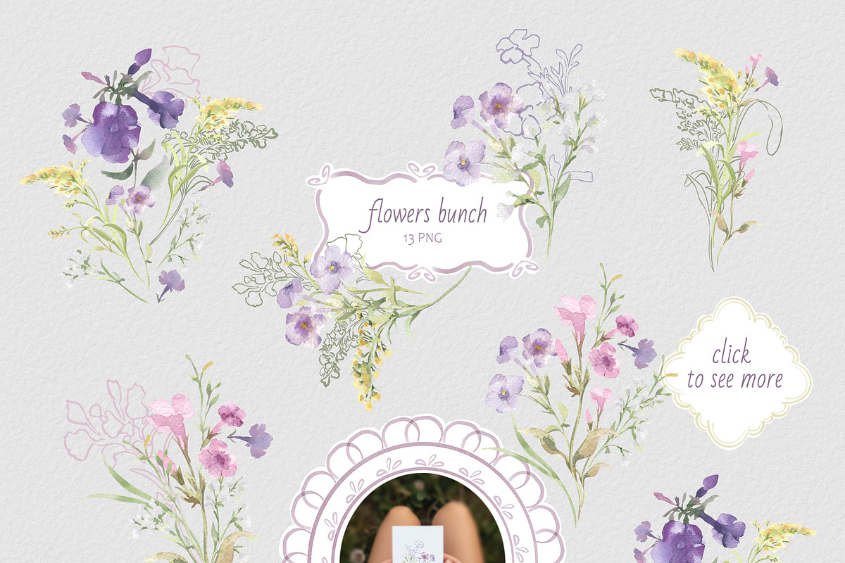 Soft flowers watercolor aesthetic, a Decorative Illustration by Kate Lanbina (Photo 6 of 17)