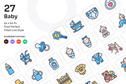 Baby Icons Set - Filled Line, an Icon by Kmg Design (Thumbnail 1 of 2)