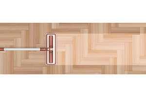 Realistic mop cleaning wooden floor, an Object Illustration by art PVP - market