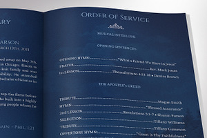 Blue Sky Bifold Funeral Program Temp