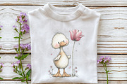 Whimsical Spring Goose Clipart, an Illustration by OK Design (Thumbnail 6 of 6)