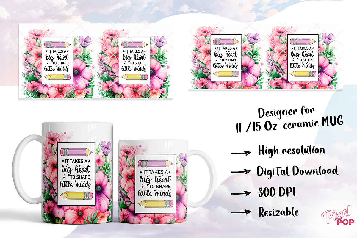 Teacher Mug Design 11oz 15oz coffee, a Graphic by TumblerArtDS (Photo 2 of 4)