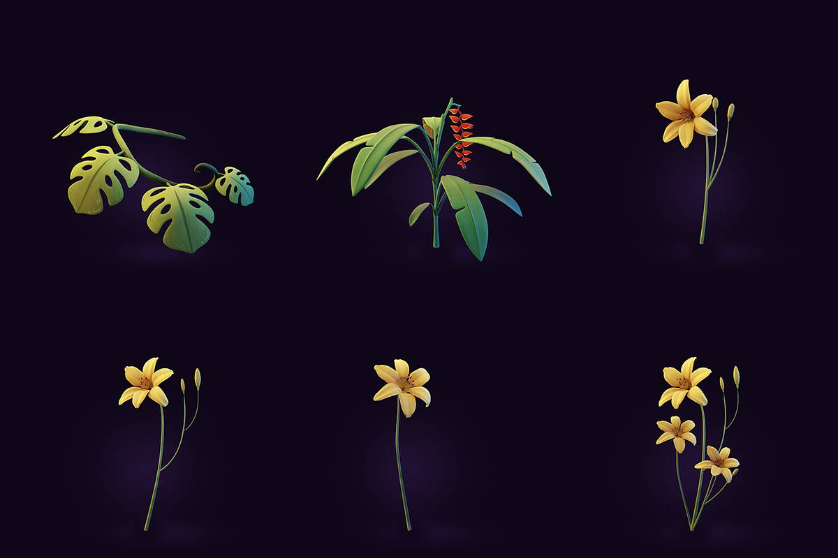 Tropical Plants Pack - Rigged, a Plants & Tree 3D Model by Estudio Shout Asset Store (Photo 7 of 9)
