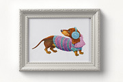Dachshund Cute Winter Dog, an Animal Illustration by YarovaArt (Thumbnail 7 of 7)
