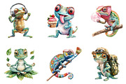 Little Funny Chameleon Clipart, an Illustration by CreationArt (Thumbnail 3 of 5)