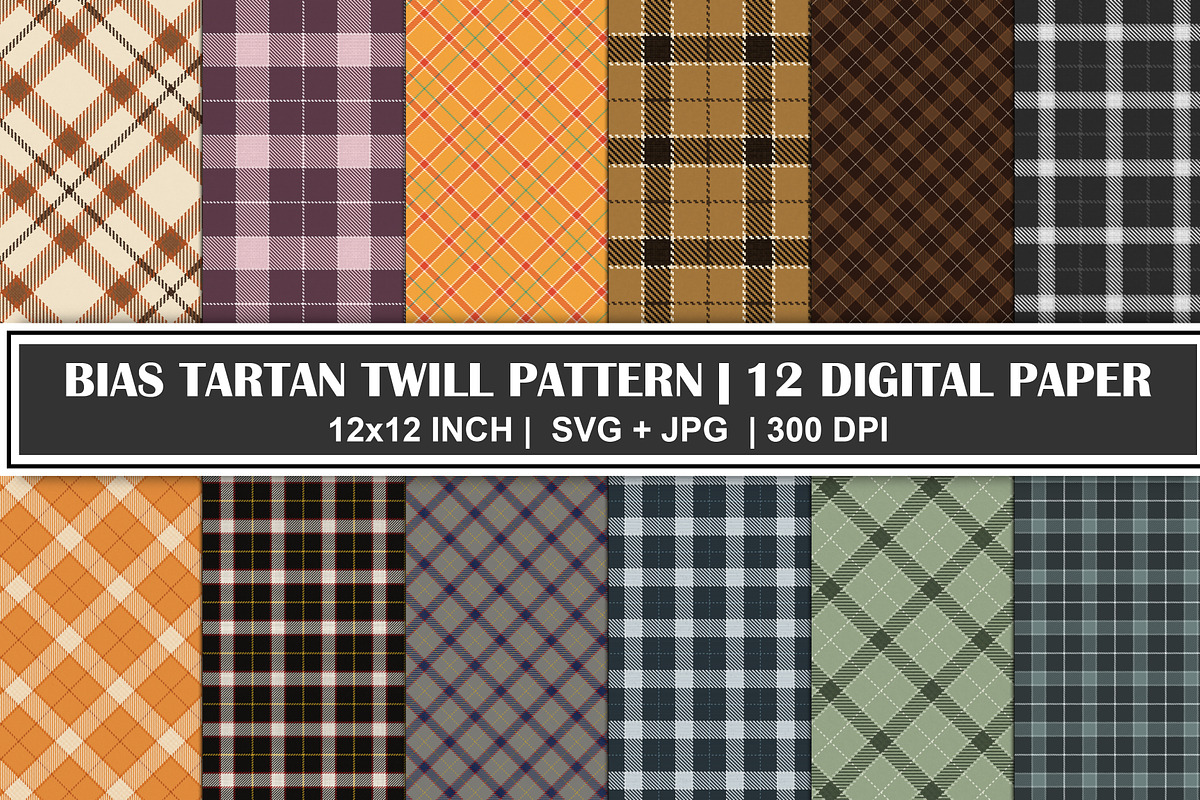 Bias Tartan Twill Digital Paper Set, a Pattern Graphic by Gfx Expert Team (Photo 1 of 3)