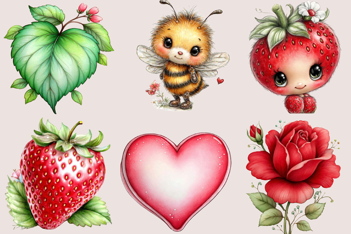 Whimsical Valentine Clipart PNG, a Seasonal Illustration by SVGArt (Photo 2 of 5)