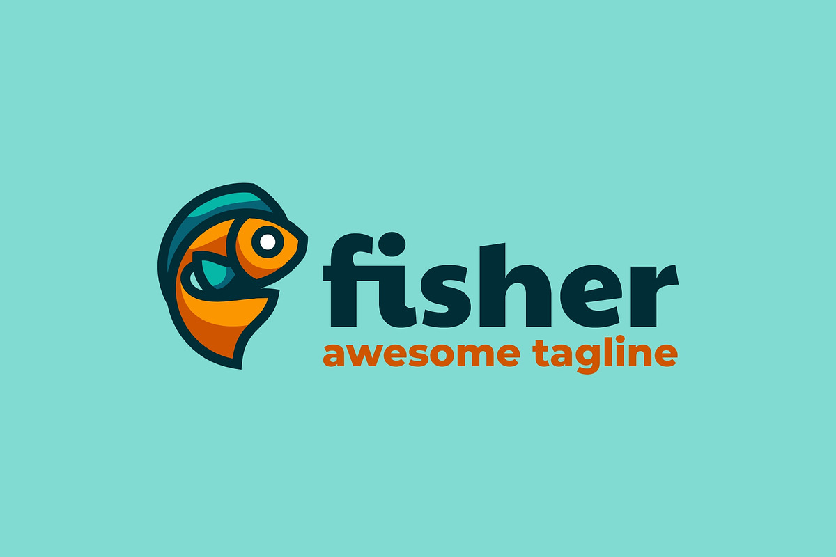 Fisher Simple Mascot Logo, a Branding & Logo Template by Artnivora.Std