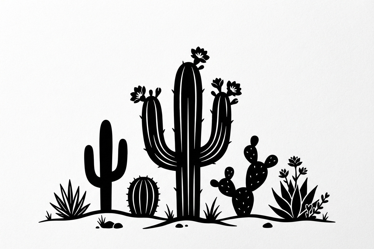 60 Desert Cactus Floral Silhouette, a Seasonal Illustration by Amazin_art (Photo 8 of 21)