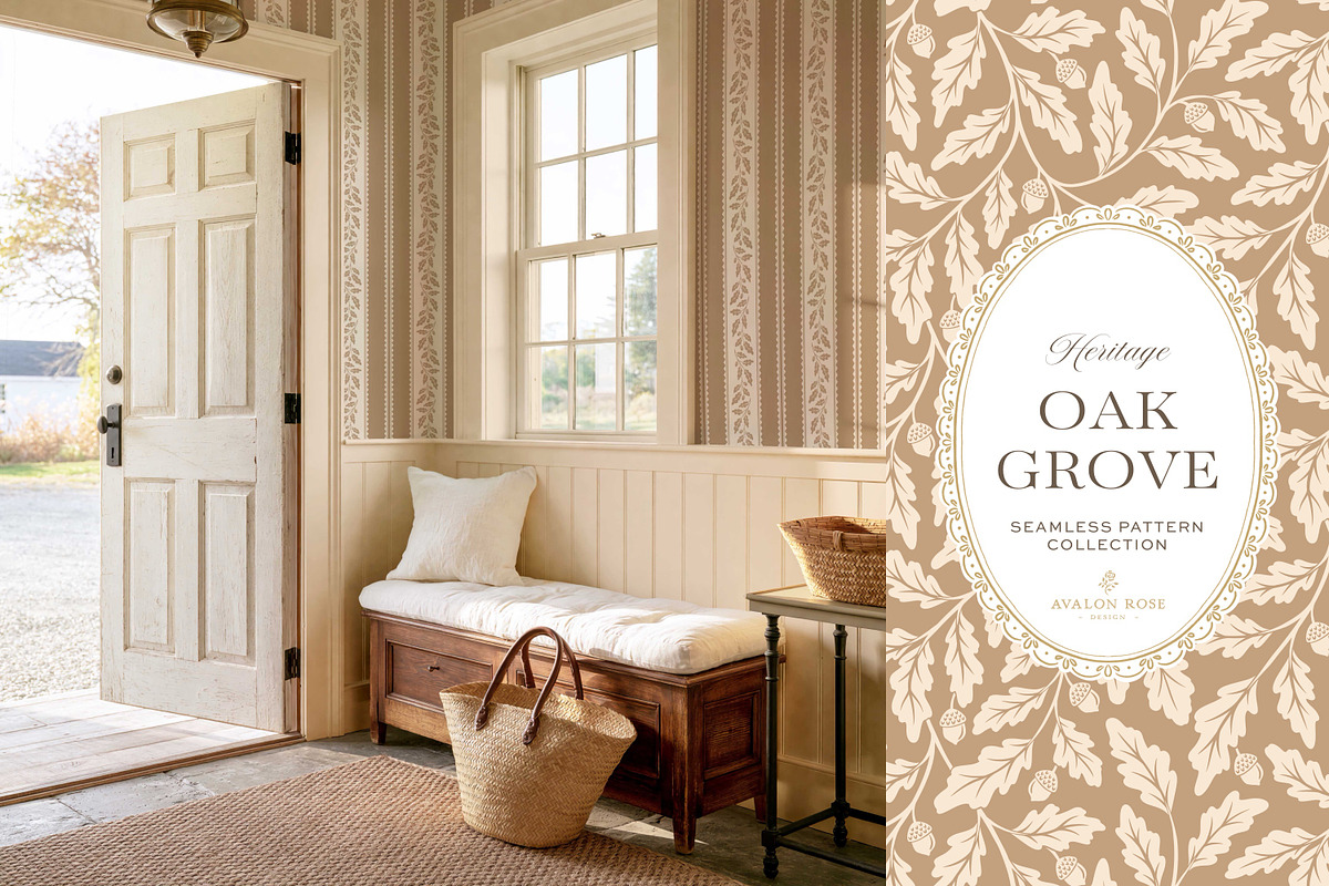 Oak & Acorn Autumn Patterns - Tan, a Pattern Graphic by Eclectic Anthology (Photo 10 of 13)