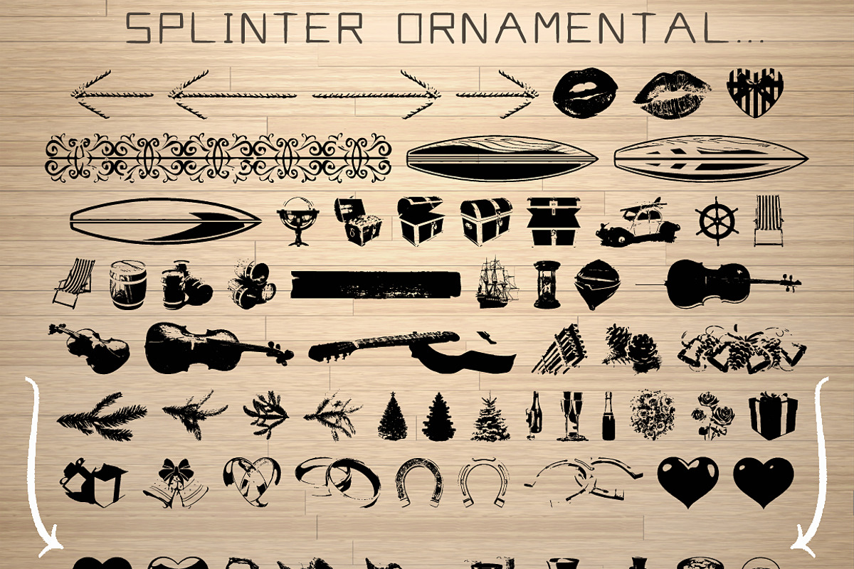 Splinter Font plus Ornamental icons preview 3
