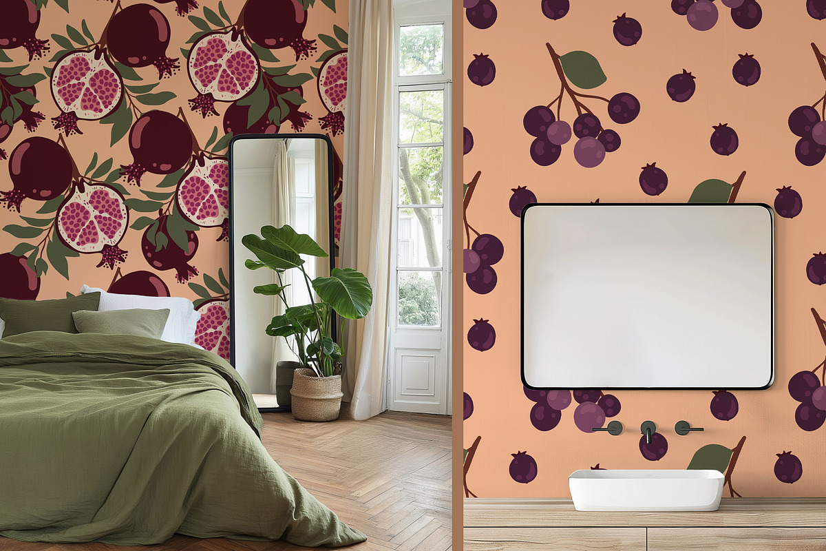 Orchard fruit vector patterns, a Pattern Graphic by Carpet Tapete Pretzel (Photo 12 of 17)