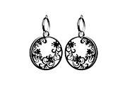 Round Filigree Earrings SVG Set, a Graphic by Creativeshirt (Thumbnail 4 of 13)