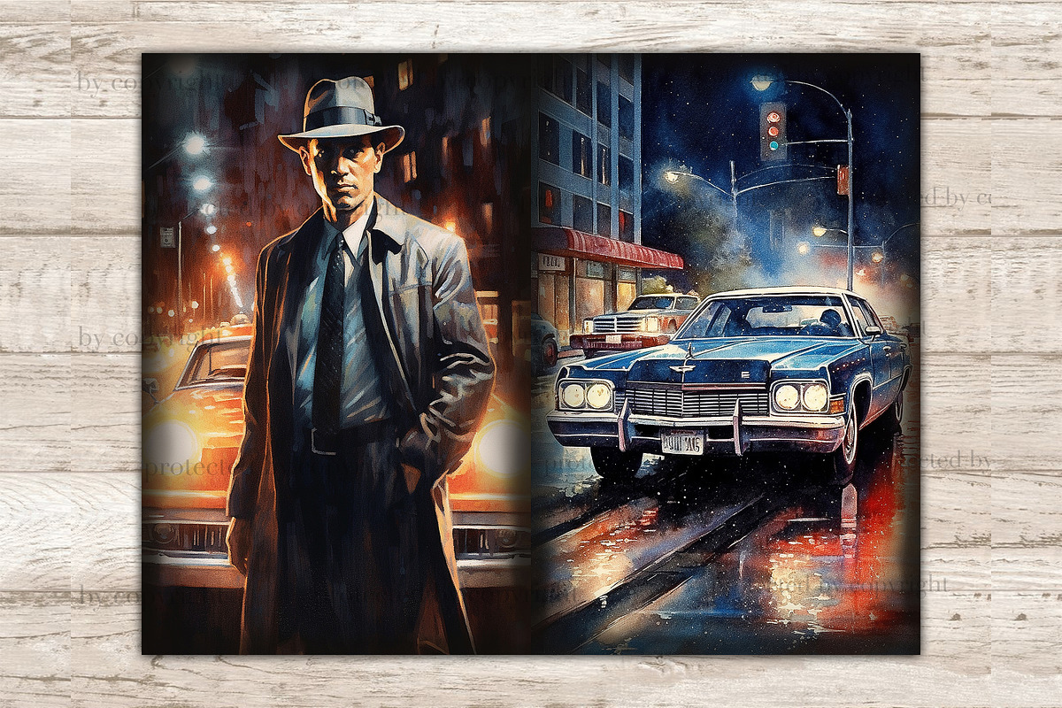 Noire Detective Junk Journal Pages, a Person Illustration by GlamArtZhanna (Photo 2 of 9)