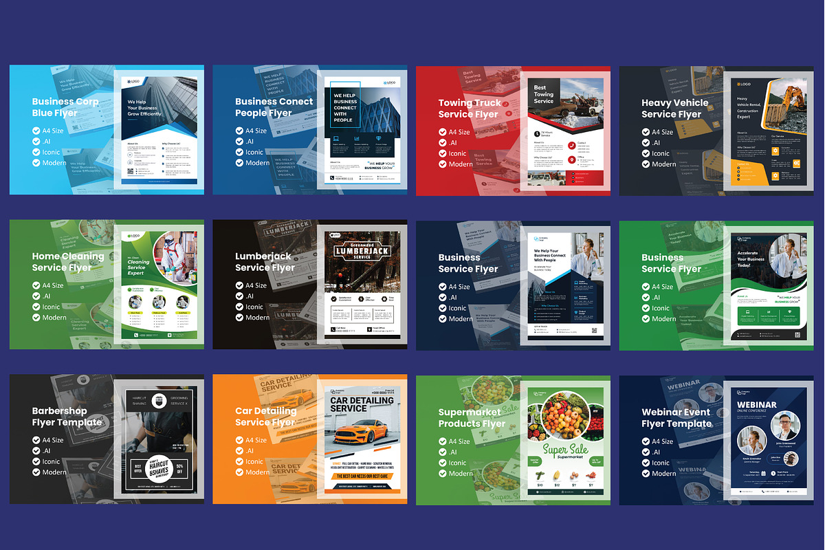 Bundle 174 Flyers Template Design, a Flyer Template by rivatxfz (Photo 5 of 16)