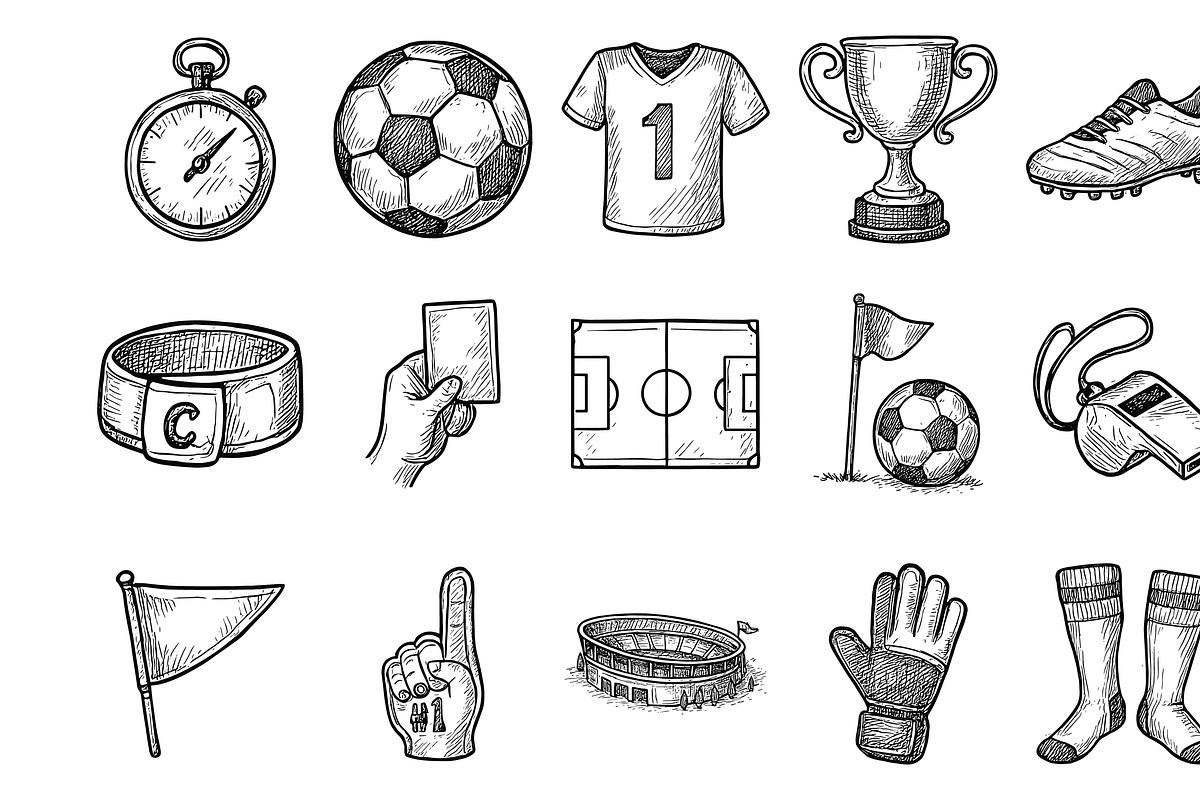 Soccer Sport  Icon Set, an Object Graphic by nikagraphic