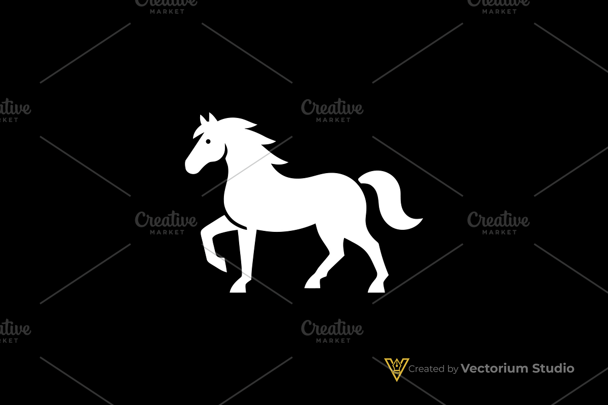 Minimal Horse Silhouette Logo, a Branding & Logo Template by Vectorium Studio (Photo 2 of 3)