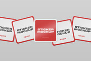 Square Sticker Mockups, a Product Mockup by MahmoudWally (Thumbnail 3 of 5)