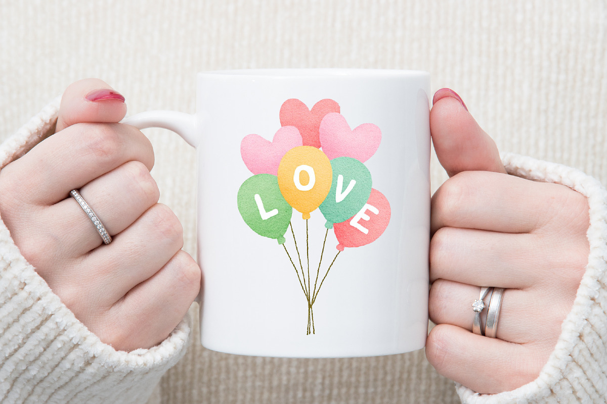 Cute Valentine Day Balloons Clipart, an Illustration by Sublimation Artist (Photo 5 of 6)