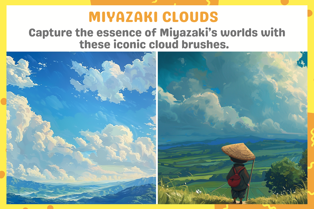 Procreate Ghibli Cloud Brushes, a Brushes & More by nikiartcorner (Photo 5 of 10)