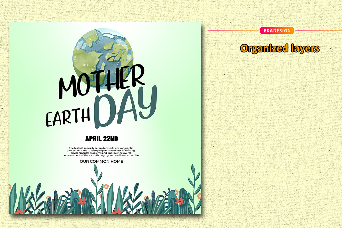Poster Mother Earth Day, a Social Media Template by Eka Design (Photo 2 of 4)