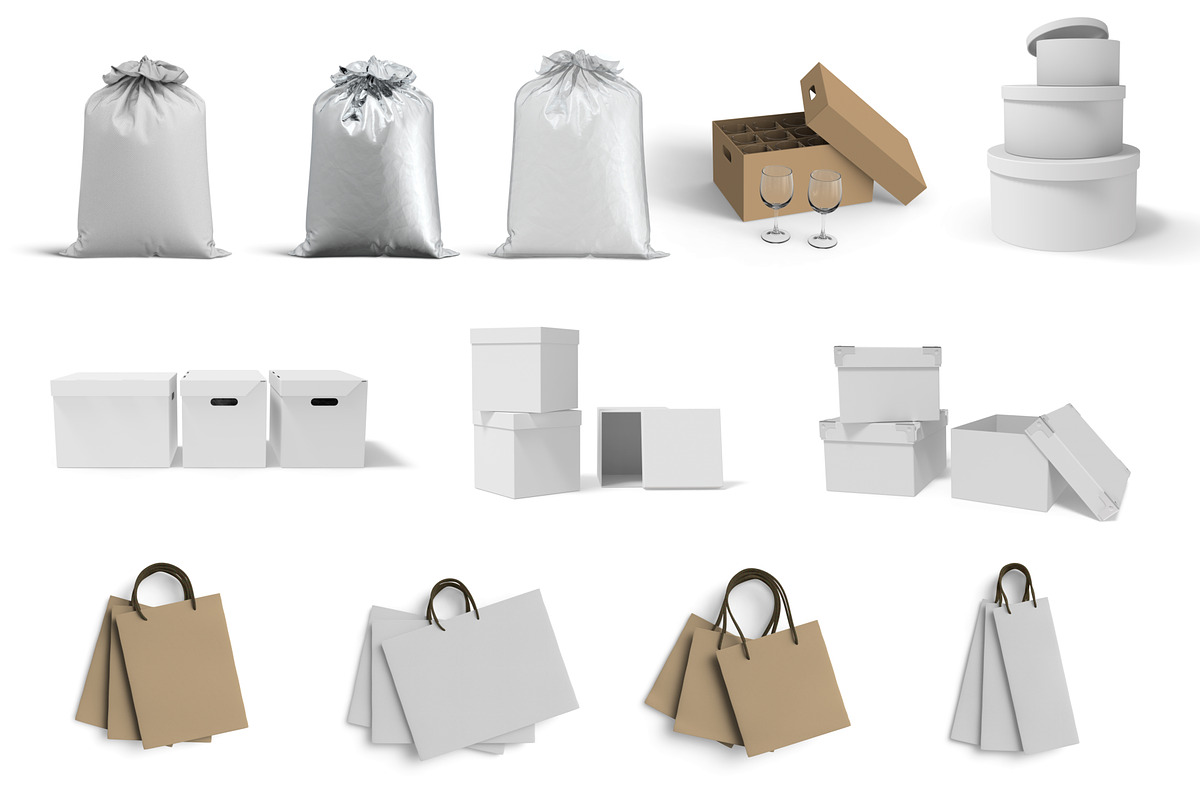 Packaging Objects Bundle, an Object Graphic by Digitalphaser