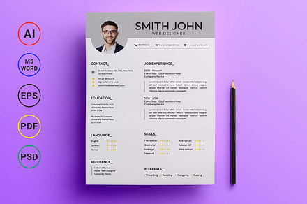 Resume, CV, A4 Resume