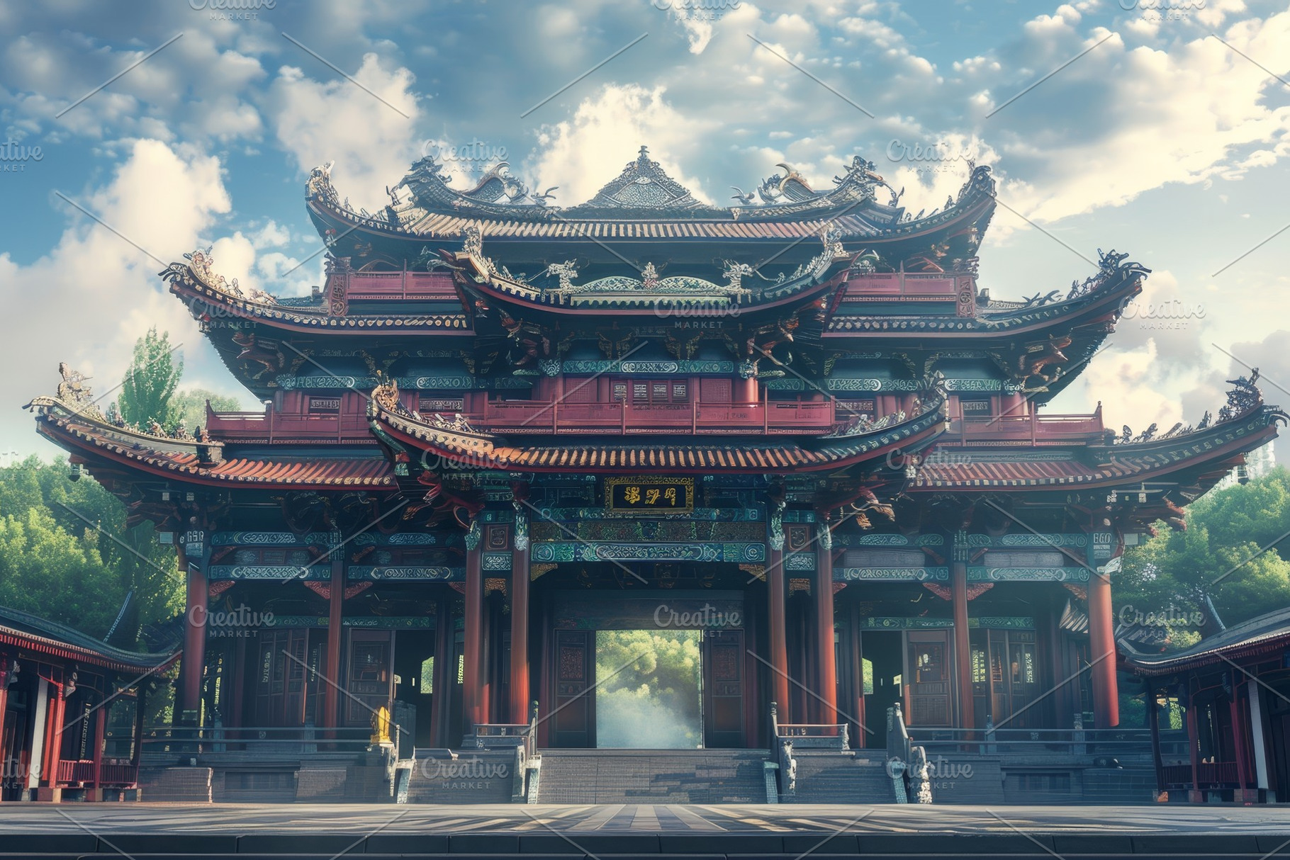 A traditional Chinese building stand, a Photo by Iftikhar Alam