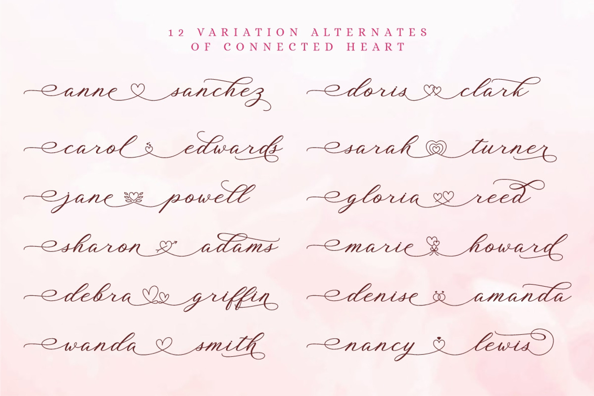 Blossom Heart - Valentine Font, a Script Font by PutraCetol Studio (Photo 4 of 10)