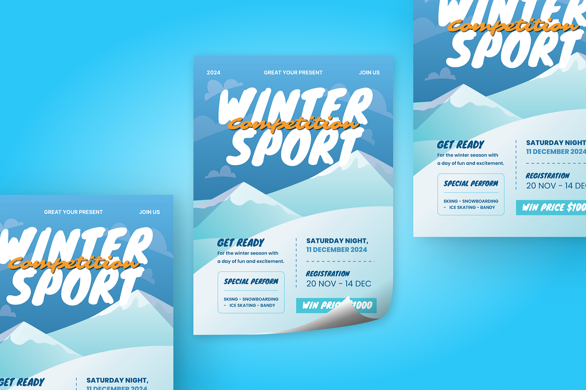 Winter Sport Competition Flyer, a Flyer Template by SquidPixey (Photo 3 of 6)