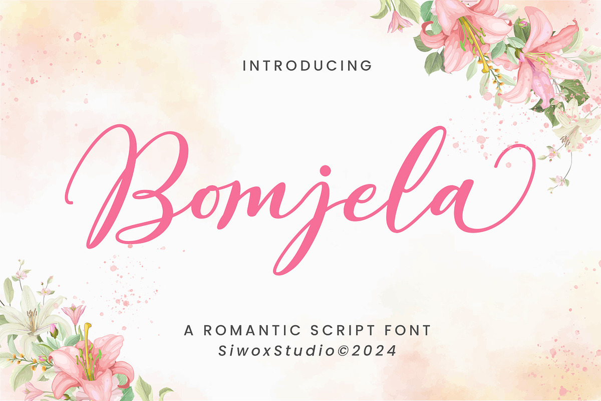 Bomjela - a romantic font, a Handwritten Font by Siwox Studios (Photo 1 of 8)
