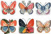 Christmas Butterfly Watercolor, an Illustration by Black Bird Studio (Thumbnail 4 of 6)