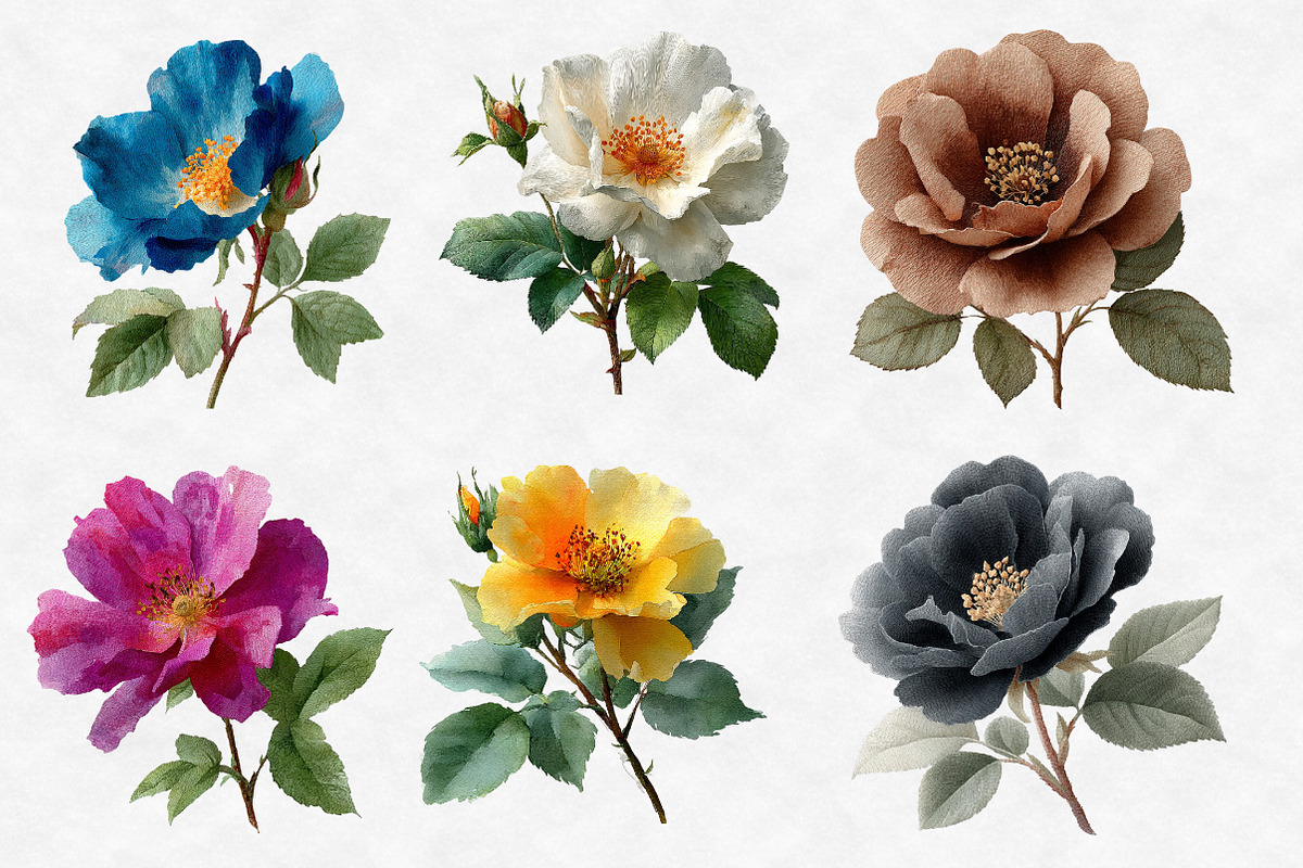 Wild Roses Clipart, an Illustration by Designworld (Photo 2 of 6)