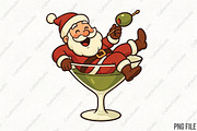 Santa Martini Christmas Martini PNG, an Illustration by CraftArtStudio (Thumbnail 1 of 4)