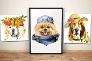 10 watercolor dog portraits 3, an Animal Illustration by Watercolor fantasy (Thumbnail 3 of 5)