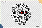 Melting Flaming Skull SVG Clipart, an Object Illustration by Gfx Expert Team (Thumbnail 2 of 3)